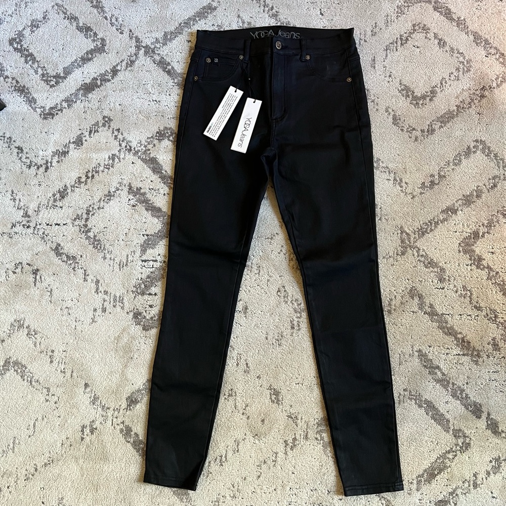 NWT CLASSIC RISE / RACHEL SKINNY / COATED BLACK DENIM - Picture 3 of 5